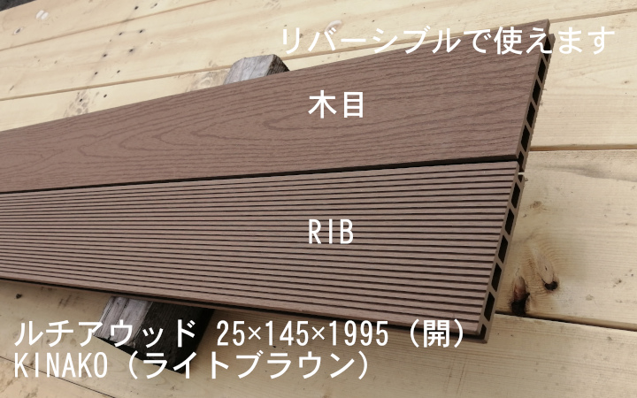 ルチアウッド　床板 Kinako(ライトブラウン)　中空・開 RIB/木目