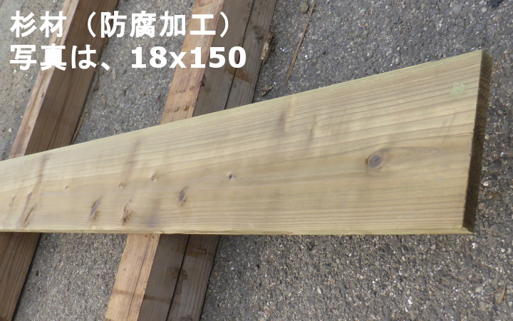杉材(節付き)・タナリスCY防腐加工