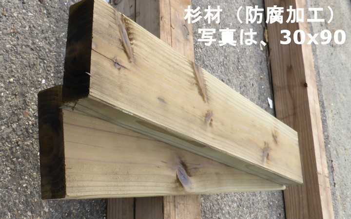 杉材(節付き)・タナリスCY防腐加工